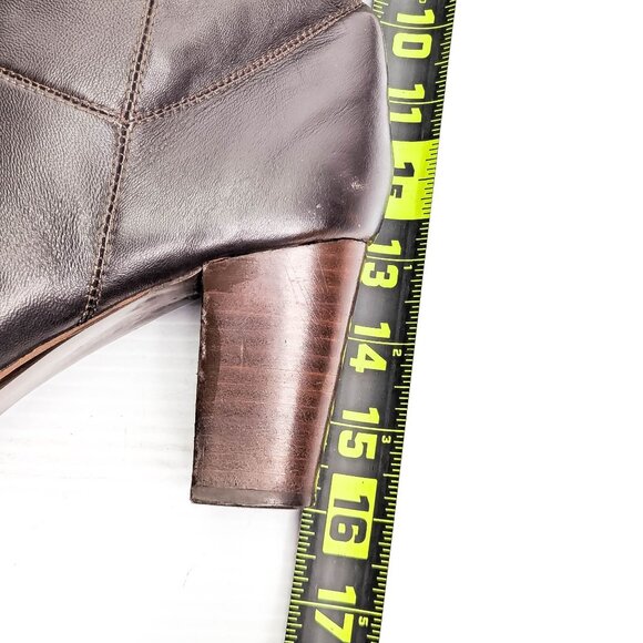 Nine West Teardrop Dark Brown Leather Vintage 90s Slip-on Tall Boots sz 9 - Picture 7 of 8